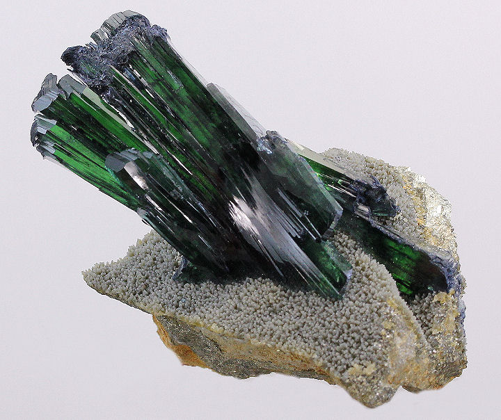 Vivianite Crystal Cluster on Quartz Matrix