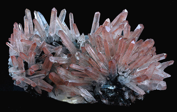 Hematinic Quartz Cluster with Hematite