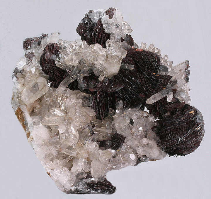 Quartz Crystals with Hematite Rosettes